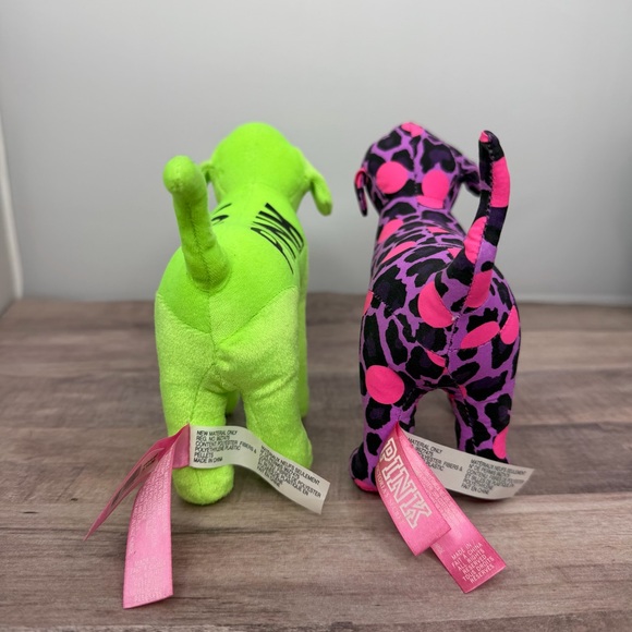 PINK Plush Dog Duo - Neon Green & Pink Leopard - Picture 7 of 9